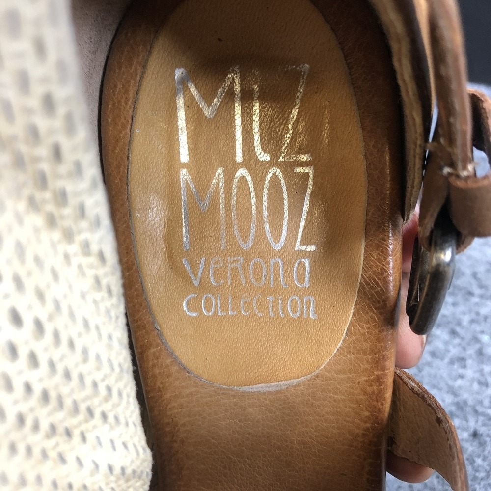 Miz Mooz Verona Sandals Womens 7.5 Brown Leather Strappy Gladiator Low Heel - Picture 11 of 16